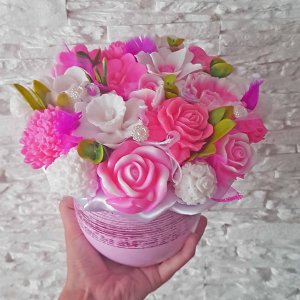 Eredeti szappancsokor - rózsaszín